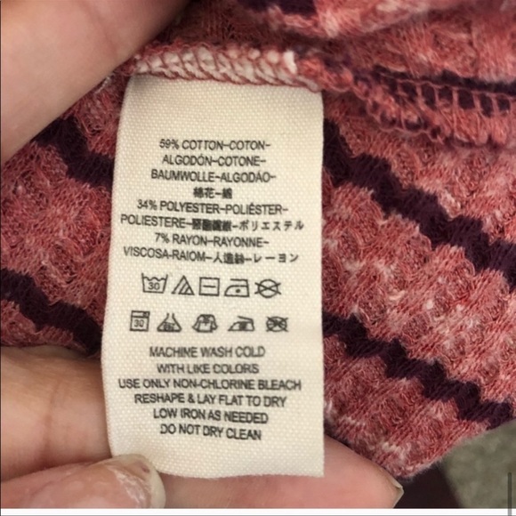 We the free peplum auntie em pink striped thermal long sleeve top - Picture 10 of 12